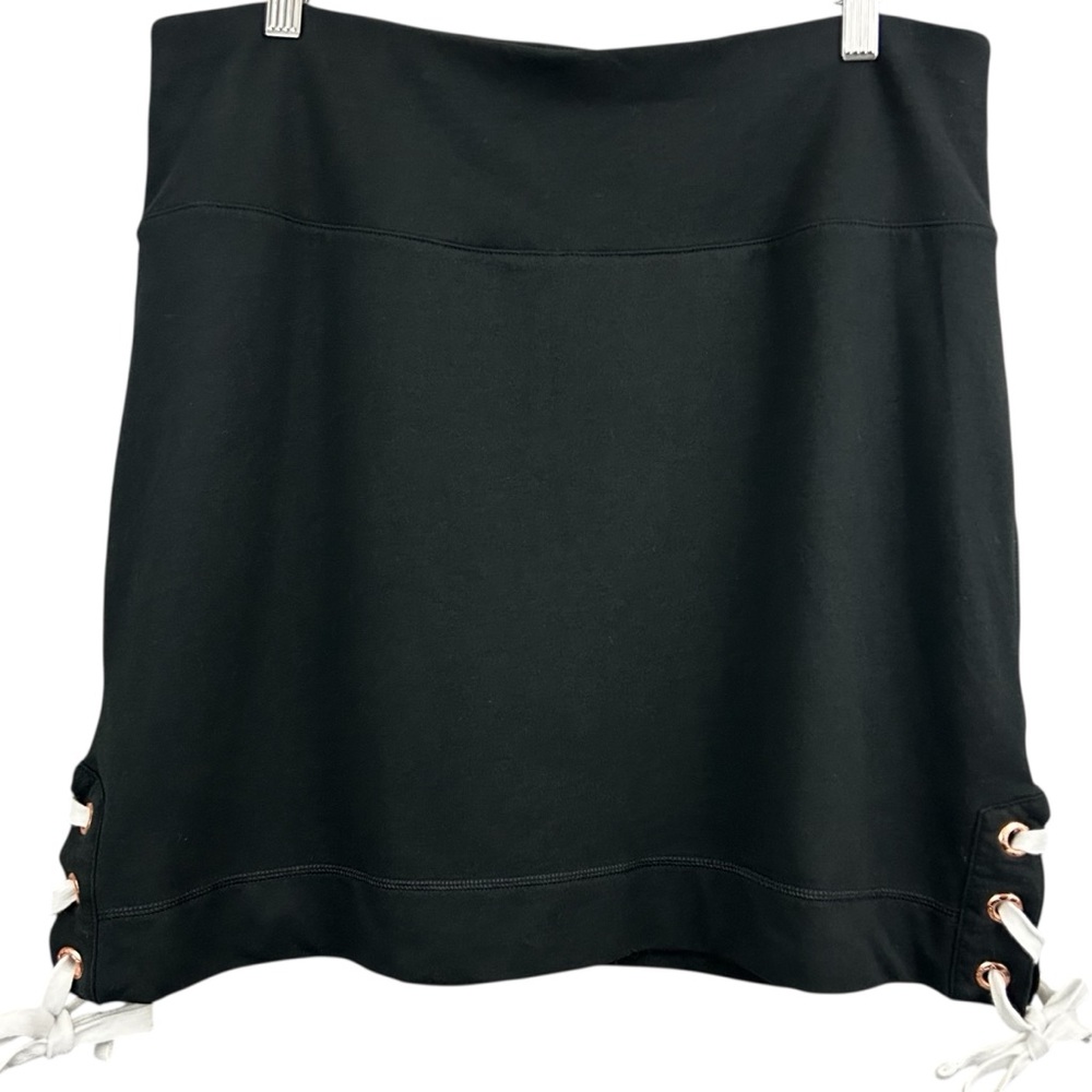 Nola Black Rose Gold Lace-Up Skort Plus Size 1X